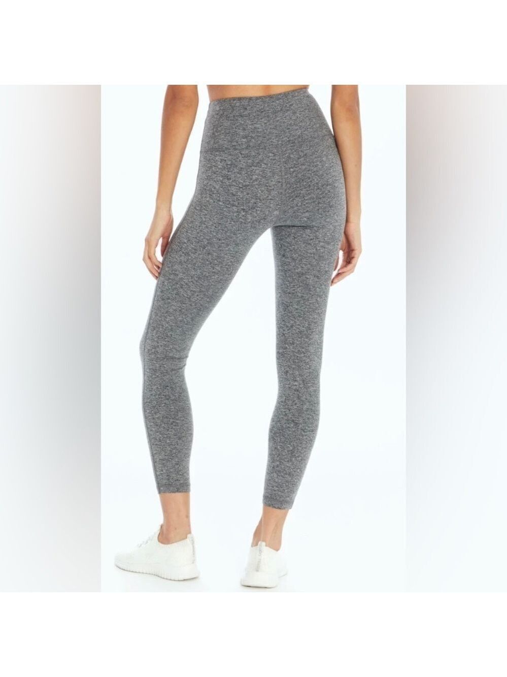 ZOBHA Womens SM High Waisted Buttery SOFT Melange Capri Leggings in Heather Grey
